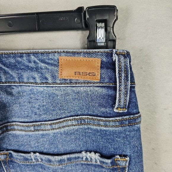 RSQ High Rise Straight Leg Jeans Womens 27 Blue Distressed Relaxed Casual Denim - Picture 13 of 15